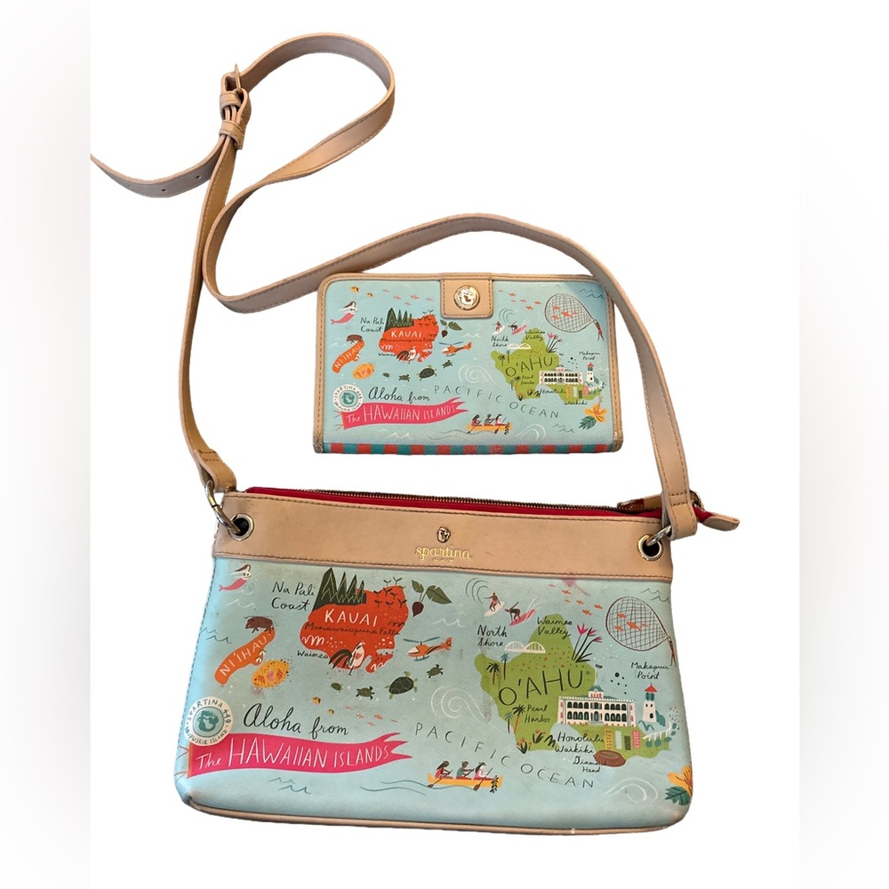 Spartina 449 Hawaiian Islands Light Blue Crossbody Bag with Wallet
